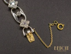 Bracelet 1950 or jaune, platine, diamants
