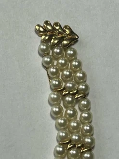 Bracelet 3 Rangs Perles Akoya et Or Jaune