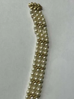 Bracelet 3 Rangs Perles Akoya et Or Jaune