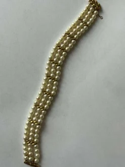 Bracelet 3 Rangs Perles Akoya et Or Jaune