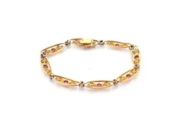 Bracelet 1900 rubis et diamants en or