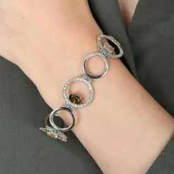 BRACELET « YUMA » OR, MORGANITES & MOLDAVITES