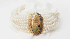 Bracelet Ancien 9 Rangs De Perles De Culture Et Or Jaune