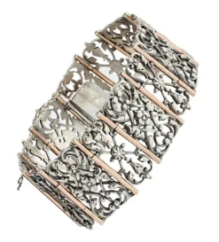 Bracelet ancien argent et vermeil