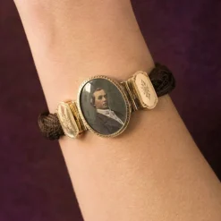 Bracelet ancien cheveux photographie d'un élégant