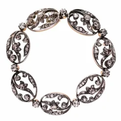 Bracelet ancien diamants taillés en rose