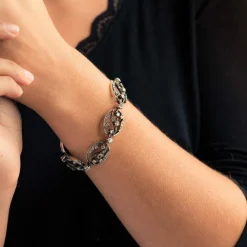 Bracelet ancien diamants taillés en rose