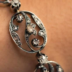 Bracelet ancien diamants taillés en rose