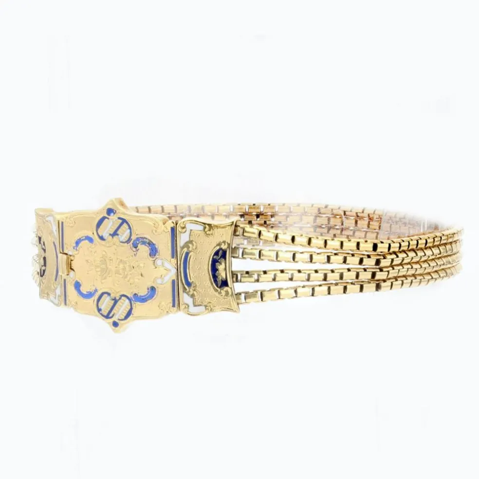 Bracelet ancien en or et son fermoir émaillé