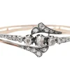 Bracelet ancien en or rose et argent serti de diamants
