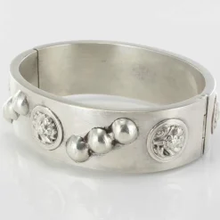 Bracelet ancien jonc argent décoré