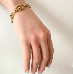 Bracelet ancien, mailles filigrané XIXe siècle.