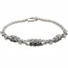 Bracelet ancien or blanc, saphirs, diamants