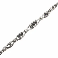 Bracelet ancien or blanc, saphirs, diamants