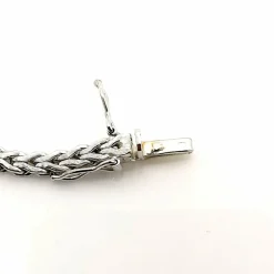 Bracelet ancien or blanc, saphirs, diamants