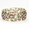 Bracelet Ancien or et argent rubis émeraudes diamants
