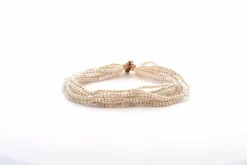 Bracelet ancien or jaune rubis et perles fines