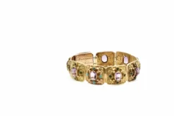 Bracelet ancien Or jaune Améthystes Turquoises