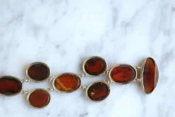 Bracelet ancien or rose et ambre