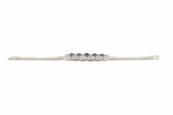 Bracelet Années 70 en or blanc 18 carats, saphirs et diamants