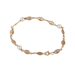 Bracelet années 20 Maille filigranée Perles