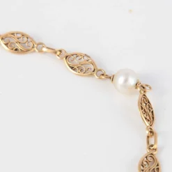 Bracelet années 20 Maille filigranée Perles