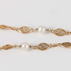 Bracelet années 20 Maille filigranée Perles