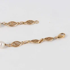 Bracelet années 20 Maille filigranée Perles