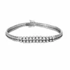 Bracelet années 60, or blanc et diamants