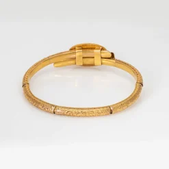 Bracelet antique Belle Époque en or jaune 18 carats avec diamants et bijoux floraux