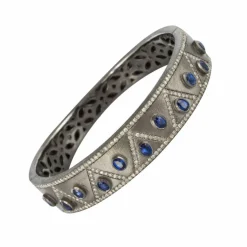 Bracelet argent diamants et cyanites