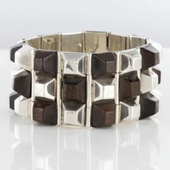 Bracelet argent et bois de rose