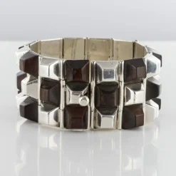 Bracelet argent et bois de rose