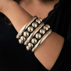 Bracelet argent manchette style Désprès
