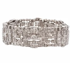 Bracelet Art Déco diamants en platine