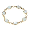 Bracelet Art Déco en or jaune et pierre de lune vintage