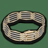 Bracelet Art Déco en or 18K (jaune & gris) – Années 1930 – 20,80 g