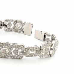 Bracelet Art Déco en platine massif avec diamants