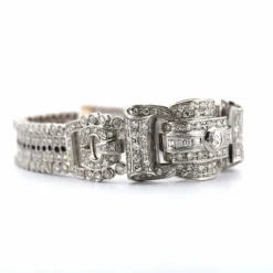 Bracelet Art Déco en platine et diamants