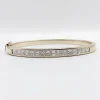 Bracelet Art Déco jonc or blanc diamants taille princesse