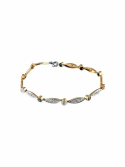 Bracelet Art Déco Or Diamants Saphirs