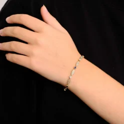 Bracelet Art Déco Or Diamants Saphirs