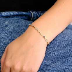 Bracelet Art Déco Or Diamants Saphirs