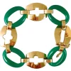 Bracelet Art Déco Or jaune Chrysoprase