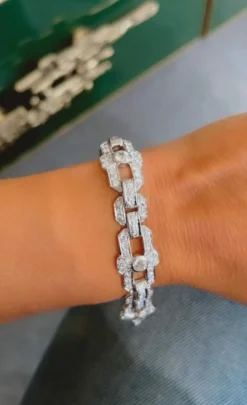 Bracelet Art Déco Platine Diamants