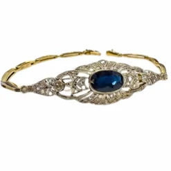 Bracelet Art Déco saphir diamants