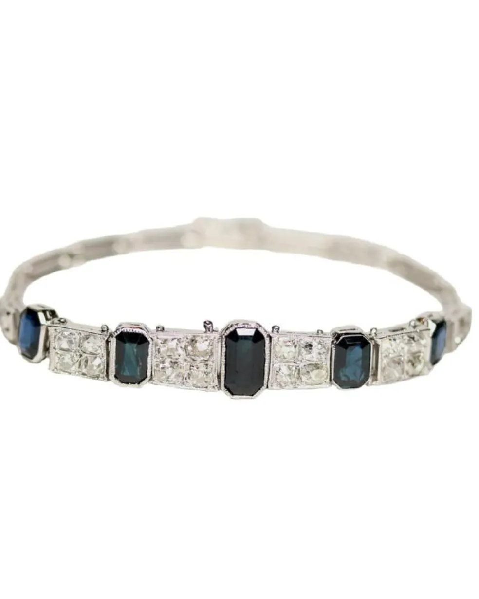 Bracelet Art Déco Saphirs et Diamants