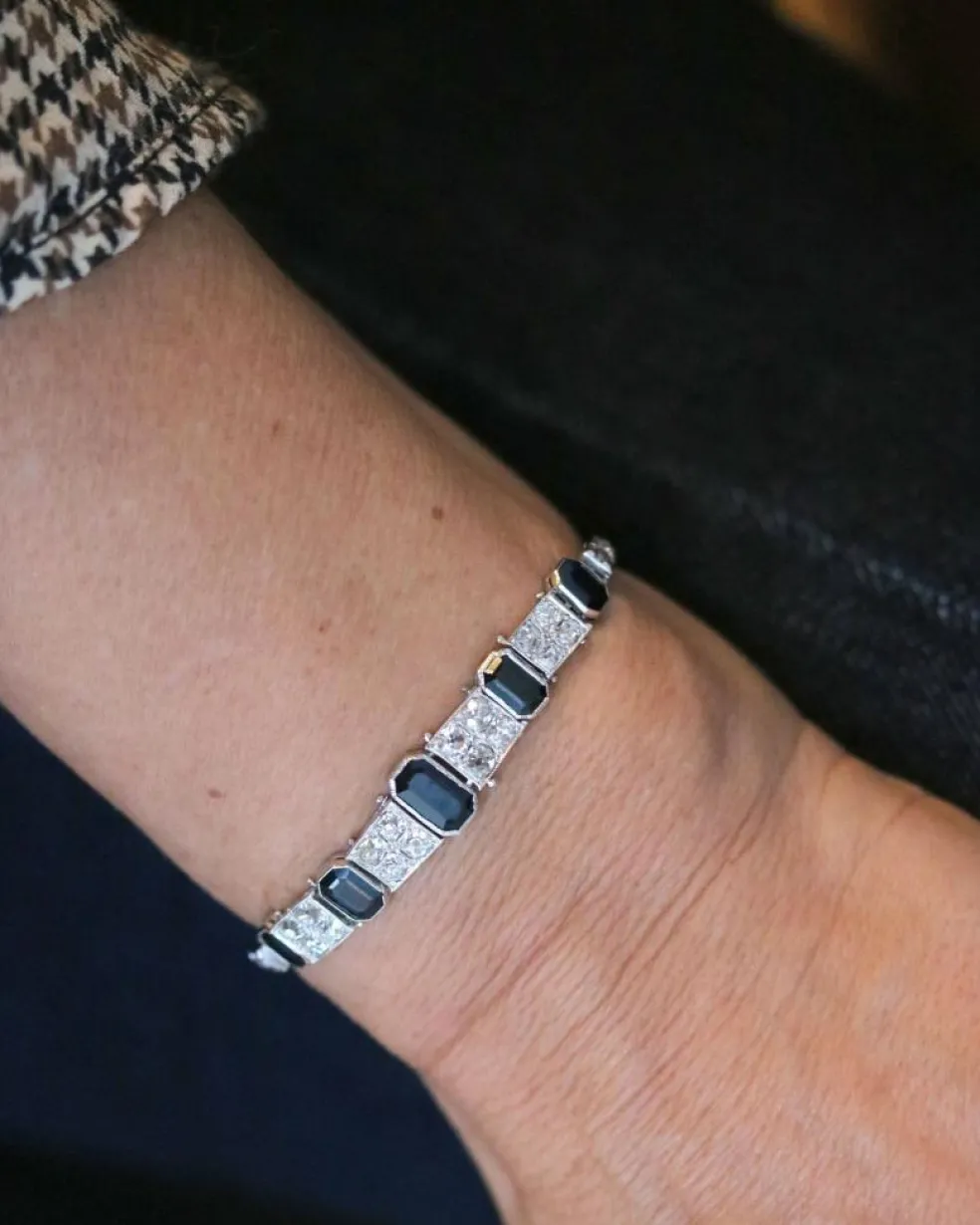 Bracelet Art Déco Saphirs et Diamants