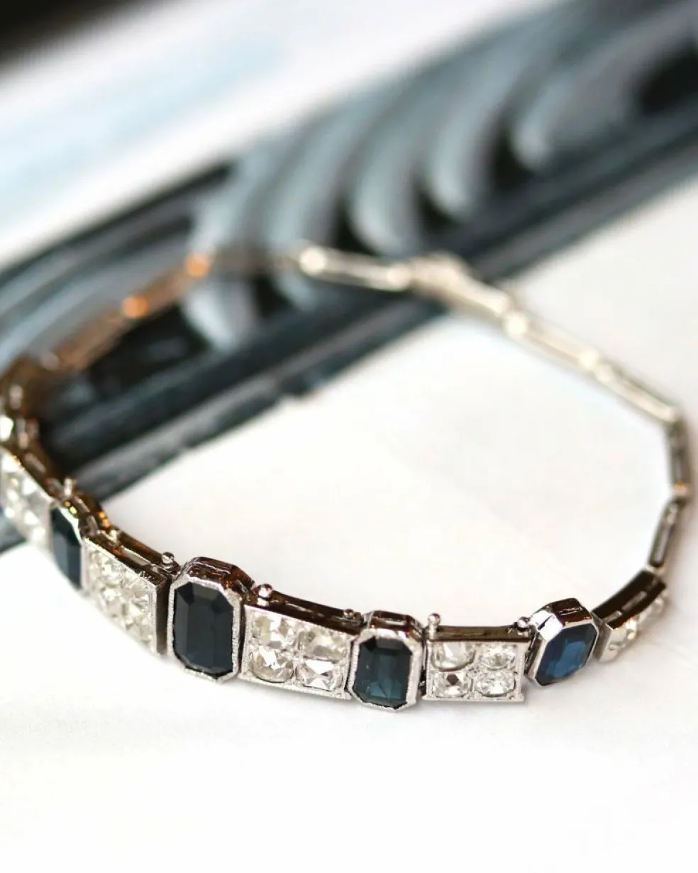 Bracelet Art Déco Saphirs et Diamants