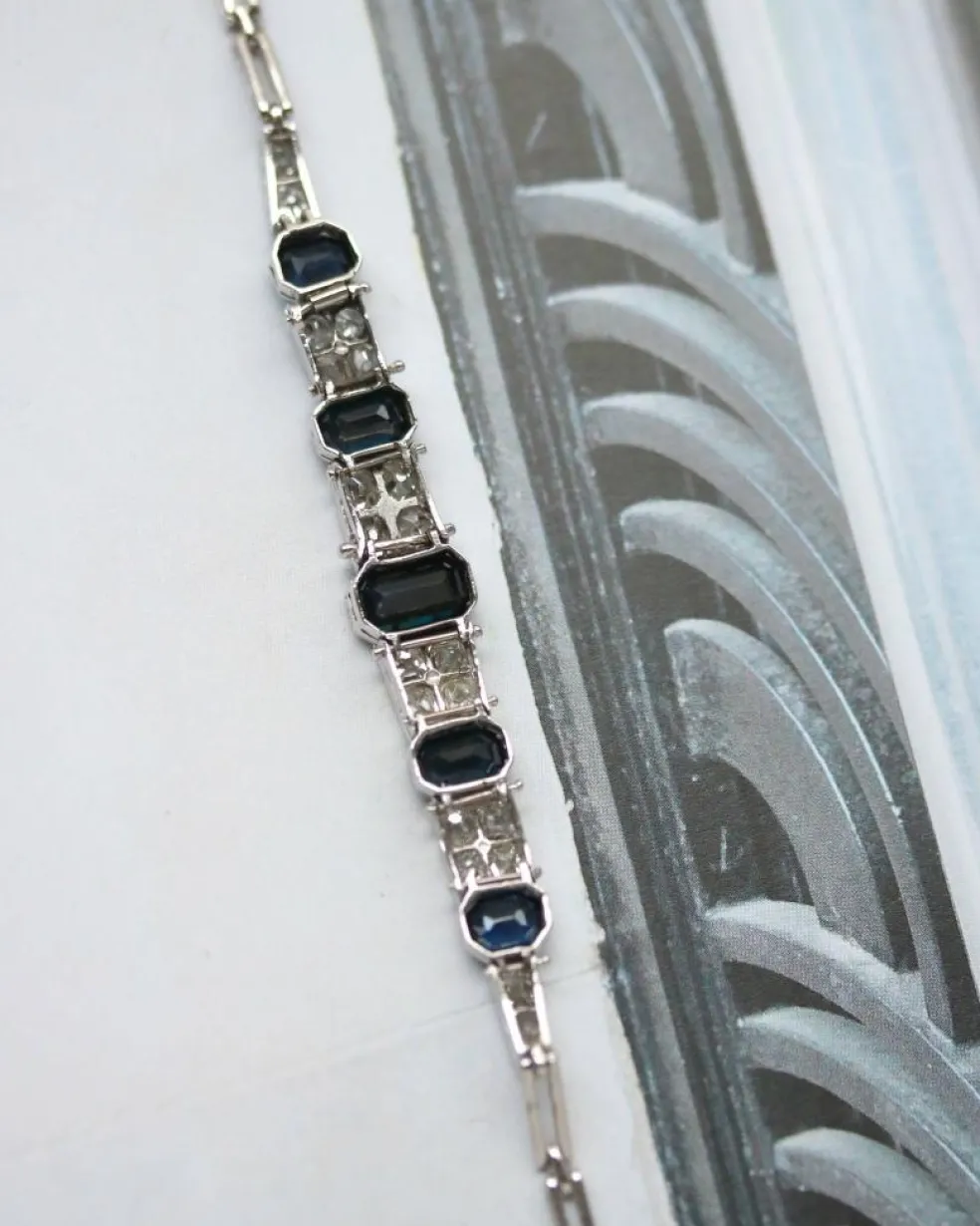 Bracelet Art Déco Saphirs et Diamants